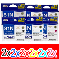 12 Pack Genuine Epson 81N T1111 T1112 T1113 T1114 T1115 T1116 Ink Cartridge Set (2BK,2C,2M,2Y,2LC,2LM) High Yield