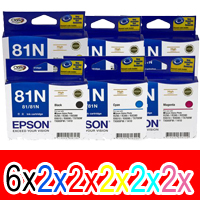 16 Pack Genuine Epson 81N T1111 T1112 T1113 T1114 T1115 T1116 Ink Cartridge Set (6BK,2C,2M,2Y,2LC,2LM) High Yield