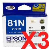 3 x Genuine Epson T0811 T1111 81N Black Ink Cartridge High Yield