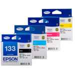 4 Pack Genuine Epson 133 T1331 T1332 T1333 T1334 Ink Cartridge Set (1BK,1C,1M,1Y) Standard Yield