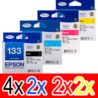 10 Pack Genuine Epson 133 T1331 T1332 T1333 T1334 Ink Cartridge Set (4BK,2C,2M,2Y) Standard Yield