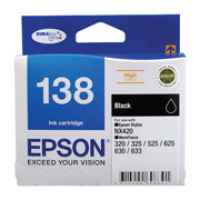 1 x Genuine Epson T1381 138 Black Ink Cartridge High Yield