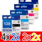 10 Pack Genuine Epson 138 T1381 T1382 T1383 T1384 Ink Cartridge Set (4BK,2C,2M,2Y) High Yield