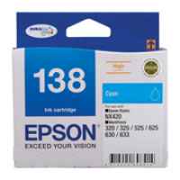 1 x Genuine Epson T1382 138 Cyan Ink Cartridge High Yield