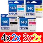 10 Pack Genuine Epson T1401 T1402 T1403 T1404 140 Ink Cartridge Set (4BK,2C,2M,2Y) Extra High Yield