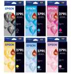 6 Pack Genuine Epson 279XL Ink Cartridge Set (1BK,1C,1M,1Y,1LC,1LM) High Yield