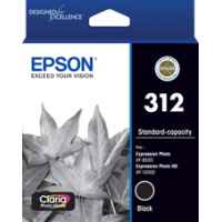 1 x Genuine Epson 312 Black Ink Cartridge Standard Yield