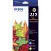 1 x Genuine Epson 312 4 Colour BCMY Ink Cartridge Value Pack Standard Yield