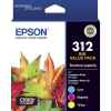 1 x Genuine Epson 312 3 Colour CMY Ink Cartridge Value Pack Standard Yield