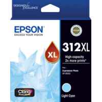 1 x Genuine Epson 312XL Light Cyan Ink Cartridge High Yield