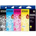 4 Pack Genuine Epson 252XL Ink Cartridge Set (1BK,1C,1M,1Y) High Yield