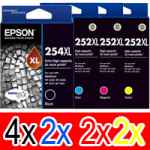 10 Pack Genuine Epson 254XL & 252XL Ink Cartridge Set (4BK,2C,2M,2Y) Extra High Yield