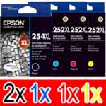5 Pack Genuine Epson 254XL & 252XL Ink Cartridge Set (2BK,1C,1M,1Y) Extra High Yield