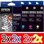 8 Pack Genuine Epson 254XL & 252XL Ink Cartridge Set (2BK,2C,2M,2Y) Extra High Yield
