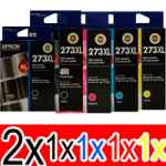 6 Pack Genuine Epson 273XL Ink Cartridge Set (2BK,1PBK,1C,1M,1Y) High Yield