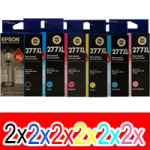 12 Pack Genuine Epson 277XL Ink Cartridge Set (2BK,2C,2M,2Y,2LC,2LM) High Yield