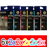 16 Pack Genuine Epson 277XL Ink Cartridge Set (6BK,2C,2M,2Y,2LC,2LM) High Yield