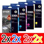 8 Pack Genuine Epson 220XL Ink Cartridge Set (2BK,2C,2M,2Y) High Yield