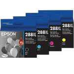 4 Pack Genuine Epson 288XL Ink Cartridge Set (1BK,1C,1M,1Y) High Yield