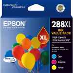 1 x Genuine Epson 288XL 3 Colour CMY Ink Cartridge Value Pack High Yield