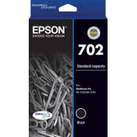 1 x Genuine Epson 702 Black Ink Cartridge Standard Yield