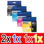 5 Pack Genuine Epson 702XL Ink Cartridge Set (2BK,1C,1M,1Y) High Yield