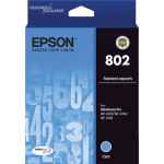 1 x Genuine Epson 802 Cyan Ink Cartridge Standard Yield