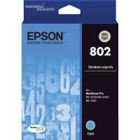 1 x Genuine Epson 802 Cyan Ink Cartridge Standard Yield