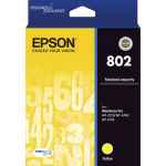 1 x Genuine Epson 802 Yellow Ink Cartridge Standard Yield