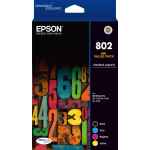 1 x Genuine Epson 802 4 Colour BCMY Ink Cartridge Value Pack Standard Yield