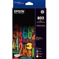 1 x Genuine Epson 802 4 Colour BCMY Ink Cartridge Value Pack Standard Yield