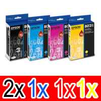 5 Pack Genuine Epson 802XL Ink Cartridge Set (2BK,1C,1M,1Y) High Yield