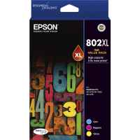 1 x Genuine Epson 802XL 3 Colour CMY Ink Cartridge Value Pack High Yield