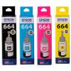 4 Pack Genuine Epson T664 Ink Bottle Set (1BK,1C,1M,1Y)
