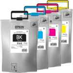 4 Pack Genuine Epson R14X Ink Pack Set (1BK,1C,1M,1Y) High Yield