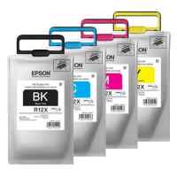 4 Pack Genuine Epson R12X Ink Pack Set (1BK,1C,1M,1Y)