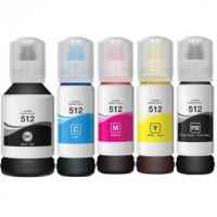 5 Pack Compatible Epson T512 Ink Bottle Set (1BK,1PBK,1C,1M,1Y)