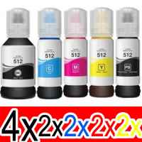 12 Pack Compatible Epson T512 Ink Bottle Set (4BK,2PBK,2C,2M,2Y)