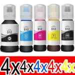 20 Pack Compatible Epson T512 Ink Bottle Set (4BK,4PBK,4C,4M,4Y)