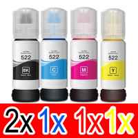 5 Pack Compatible Epson T522 Ink Bottle Set (2BK,1C,1M,1Y)