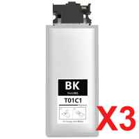 3 x Compatible Epson T01C1 Black Ink Pack