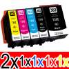 6 Pack Compatible Epson 302XL Ink Cartridge Set (2BK,1PBK,1C,1M,1Y) High Yield