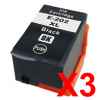 3 x Compatible Epson 202XL Black Ink Cartridge High Yield