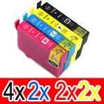 10 Pack Compatible Epson 212XL Ink Cartridge Set (4BK,2C,2M,2Y) High Yield