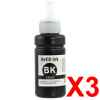 3 x Compatible Epson T502 Black Ink Bottle