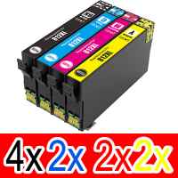 10 Pack Compatible Epson 812XL Ink Cartridge Set (4BK,2C,2M,2Y) High Yield