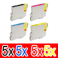 20 Pack Compatible Epson T0621 T0632 T0633 T0634 Ink Cartridge Set (5B,5C,5M,5Y)