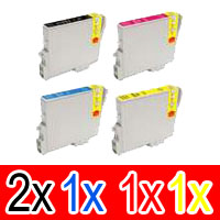 5 Pack Compatible Epson T0621 T0632 T0633 T0634 Ink Cartridge Set (2B,1C,1M,1Y)
