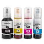 4 Pack Compatible Epson T542 Ink Bottle Set (1B,1C,1M,1Y)