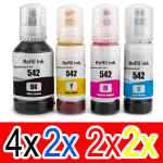 10 Pack Compatible Epson T542 Ink Bottle Set (4BK,2C,2M,2Y)